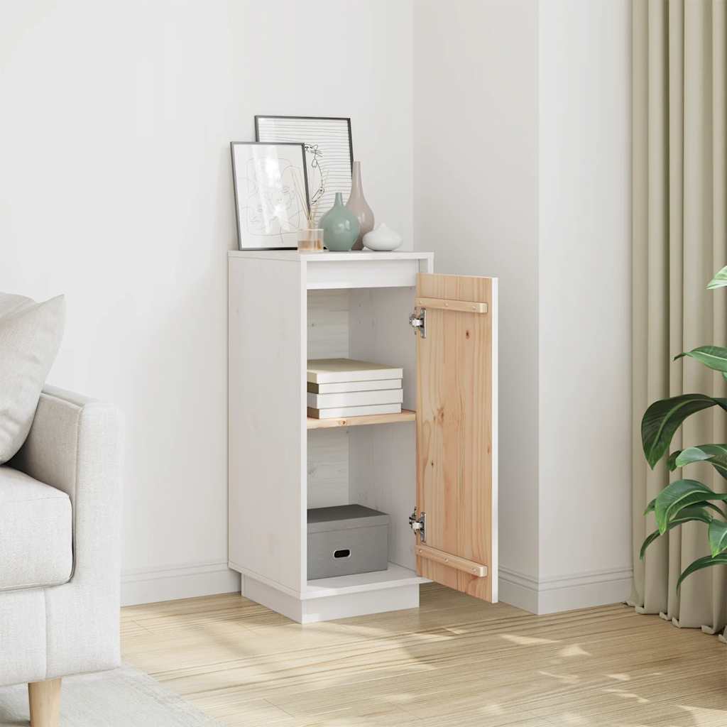 Sideboard White 31.5x34x75 cm Solid Wood Pine