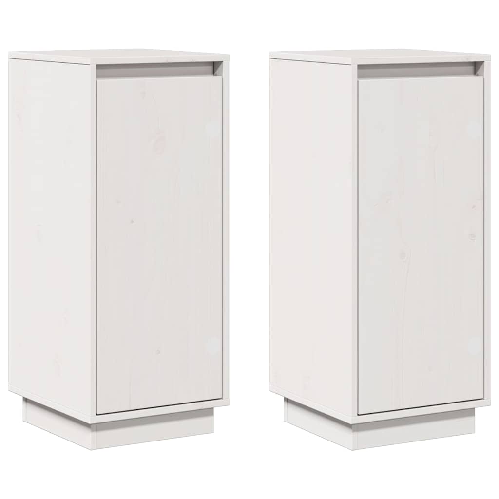 813353 vidaXL Sideboards 2 pcs White 31,5x34x75 cm Solid Wood Pine