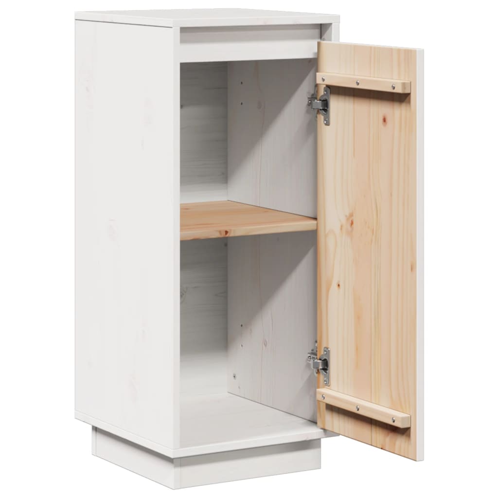 Buffets 2 pcs Blanc 31,5x34x75 cm Bois Massif Pin