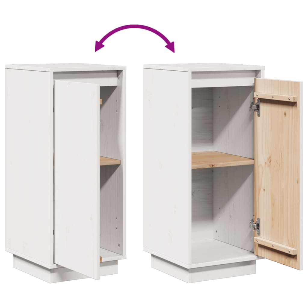 Buffets 2 pcs Blanc 31,5x34x75 cm Bois Massif Pin