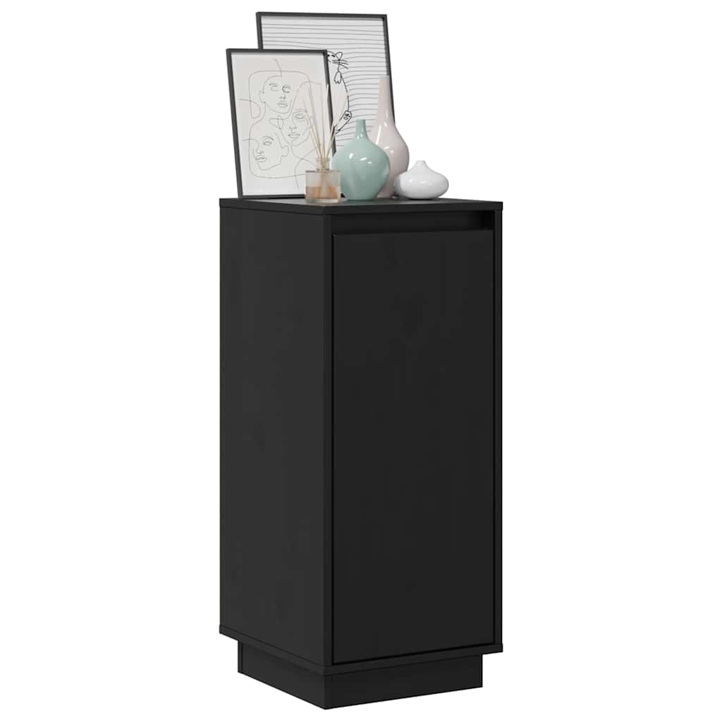 Sideboards 2 pcs Black 31,5x34x75 cm Solid Wood Pine
