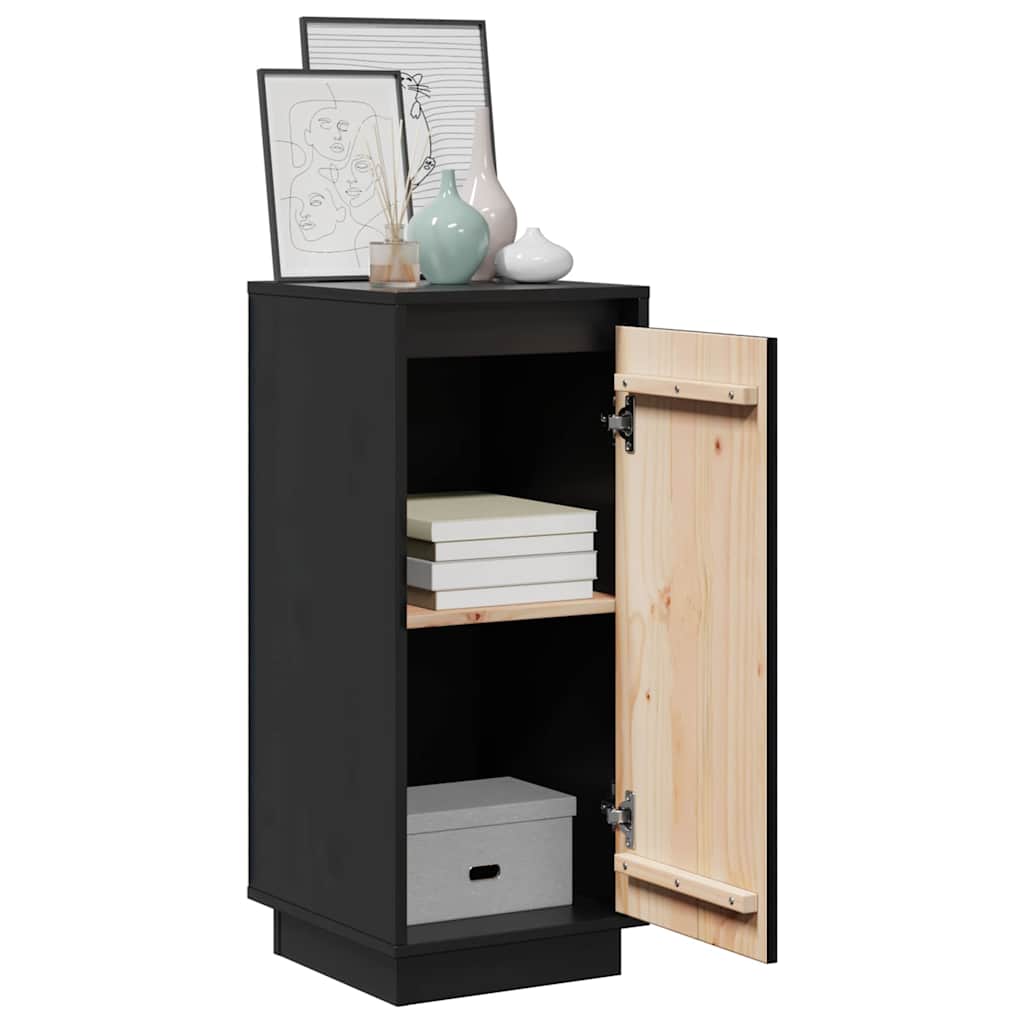 Sideboards 2 pcs Black 31,5x34x75 cm Solid Wood Pine