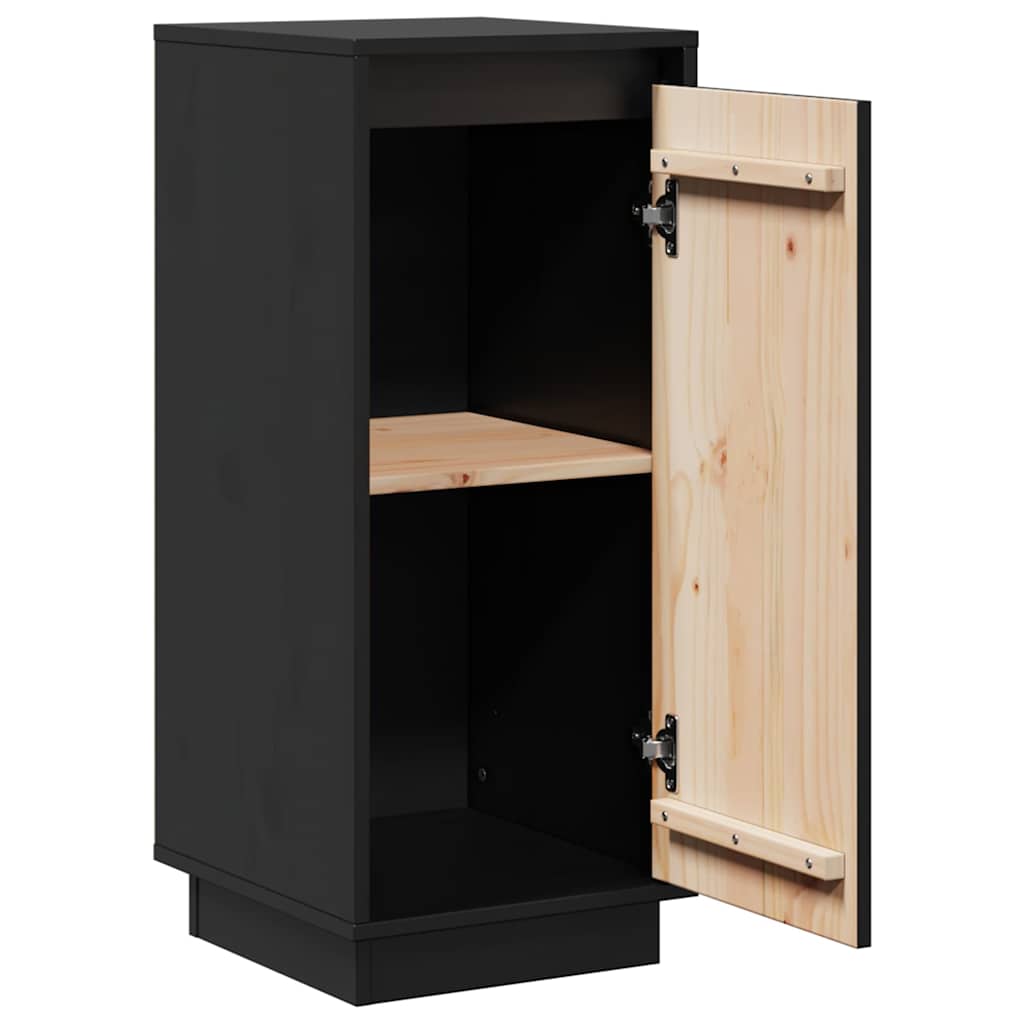 Sideboards 2 pcs Black 31,5x34x75 cm Solid Wood Pine