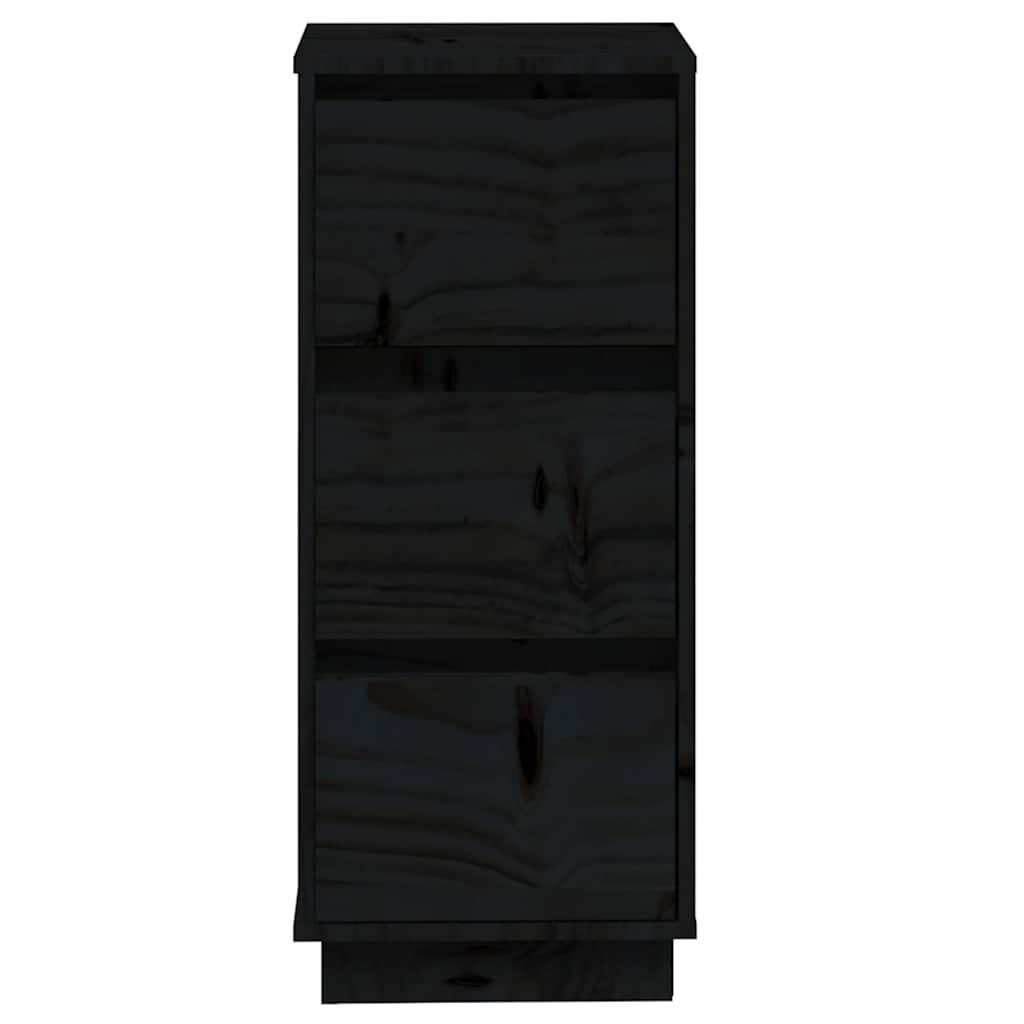 Sideboard | Set of 2 | Black | Solid Pine Wood | 32x34x75 cm