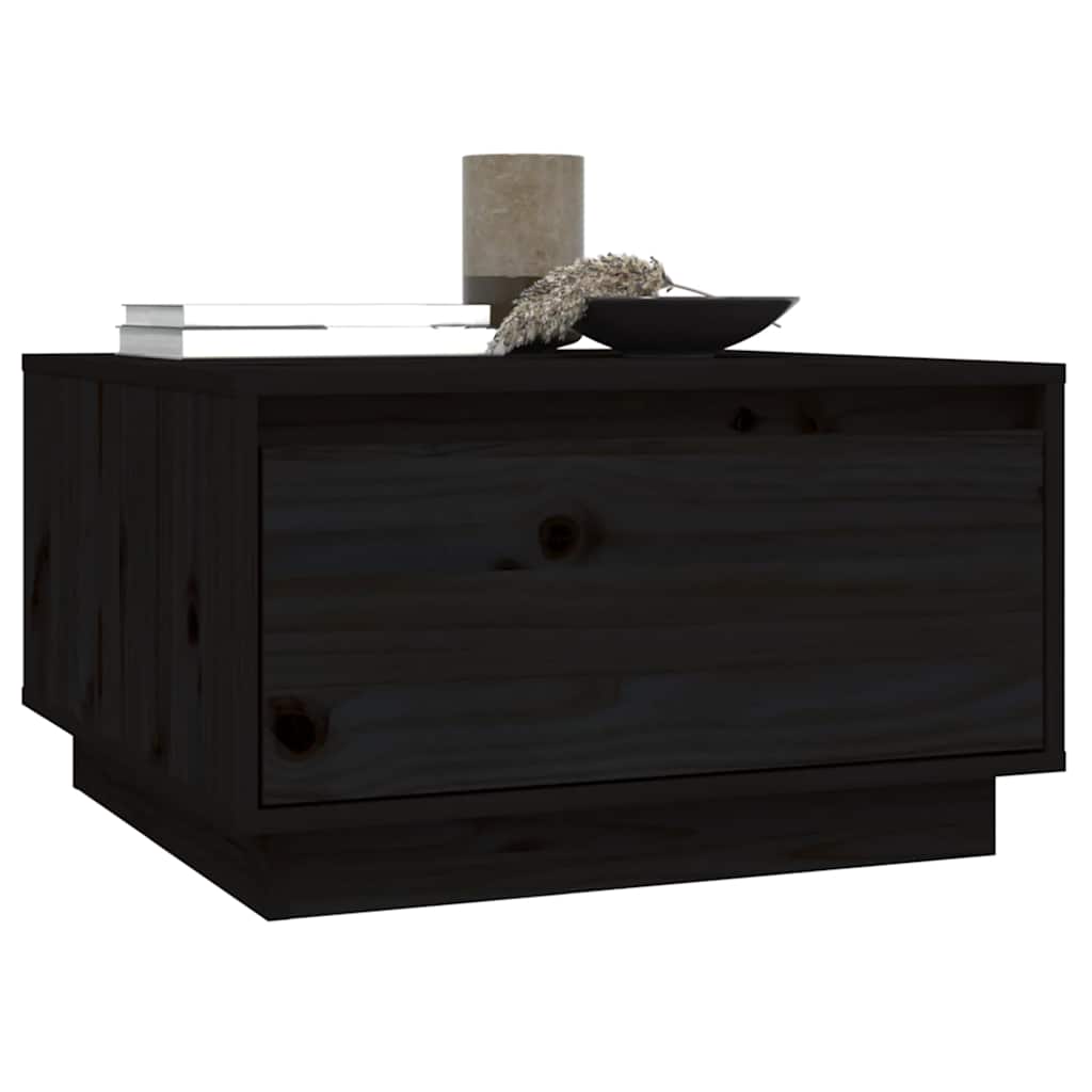 Coffee Table Black 55x56x32 cm Solid Wood Pine