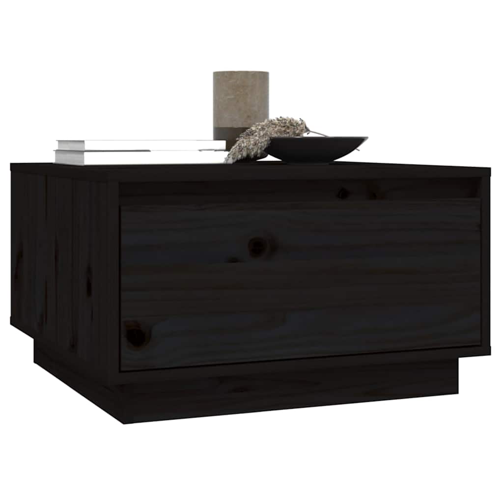 Coffee Table Black 55x56x32 cm Solid Wood Pine