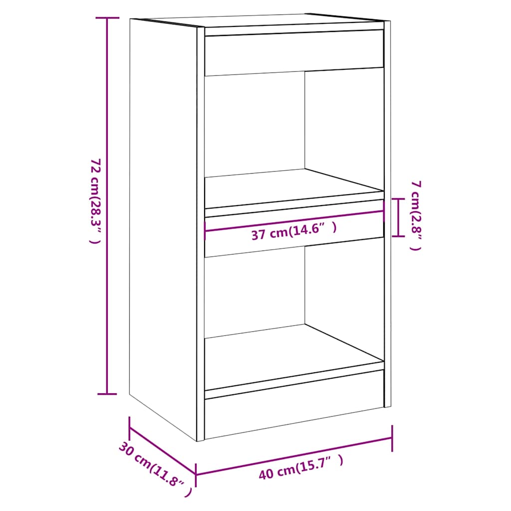 811601 vidaXL Book Cabinet/Room Divider White 40x30x72 cm