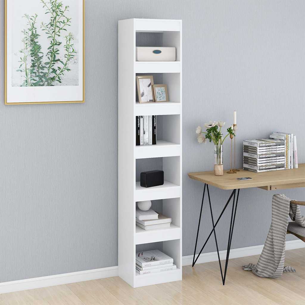 811637 vidaXL Book Cabinet/Room Divider White 40x30x198 cm
