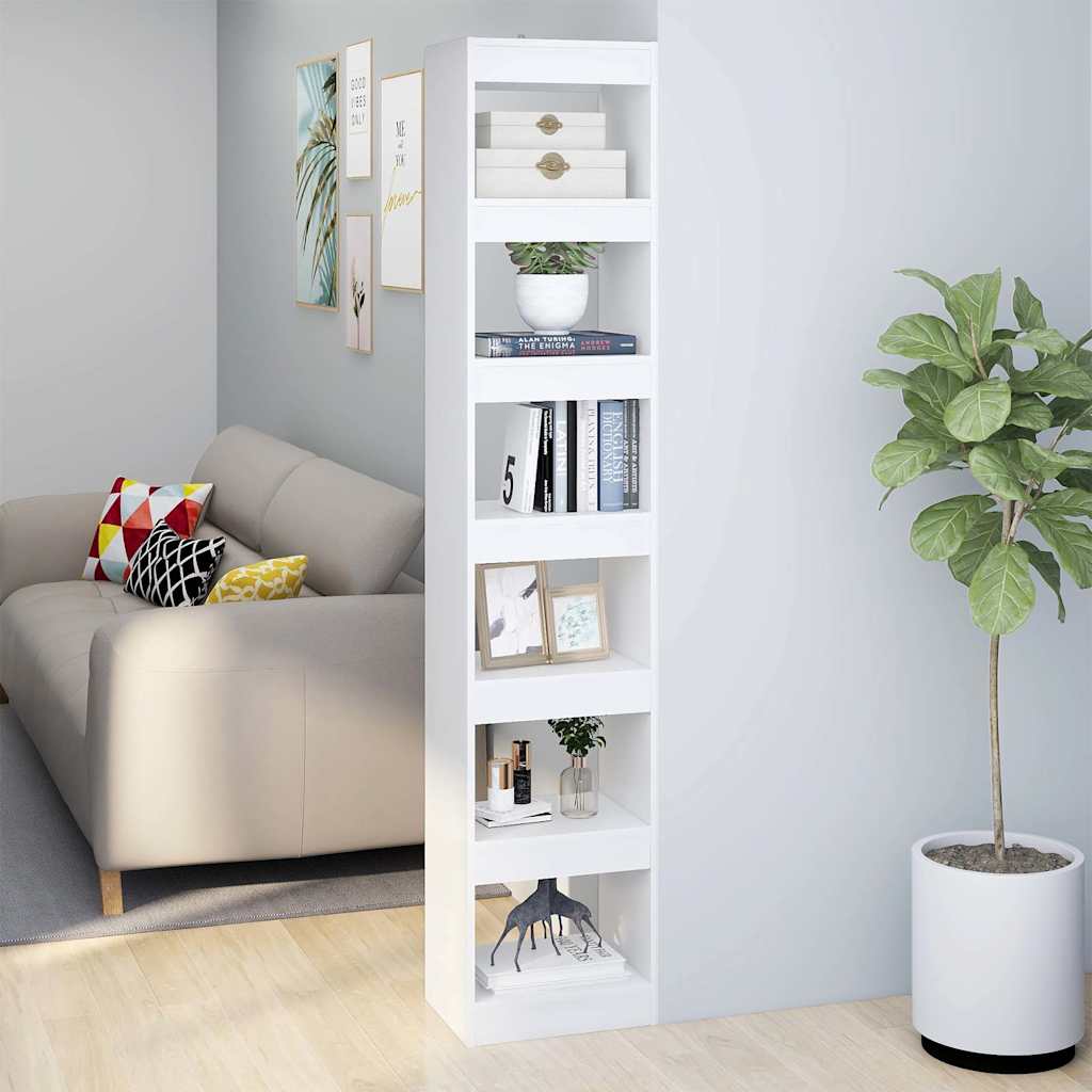 811637 vidaXL Book Cabinet/Room Divider White 40x30x198 cm