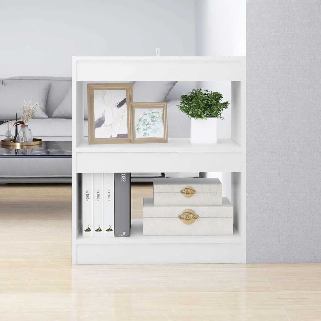 811646 vidaXL Book Cabinet/Room Divider White 60x30x72 cm