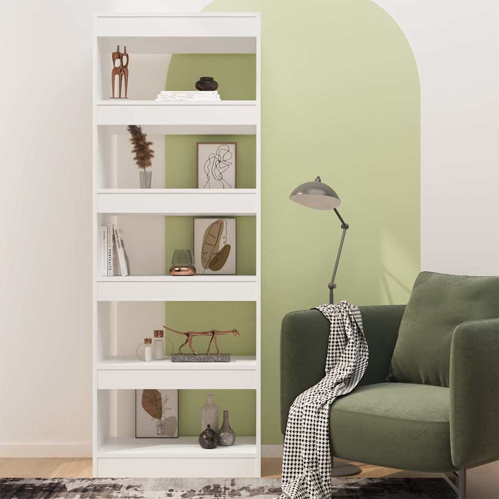 811673 vidaXL Book Cabinet/Room Divider White 60x30x166 cm Engineered Wood