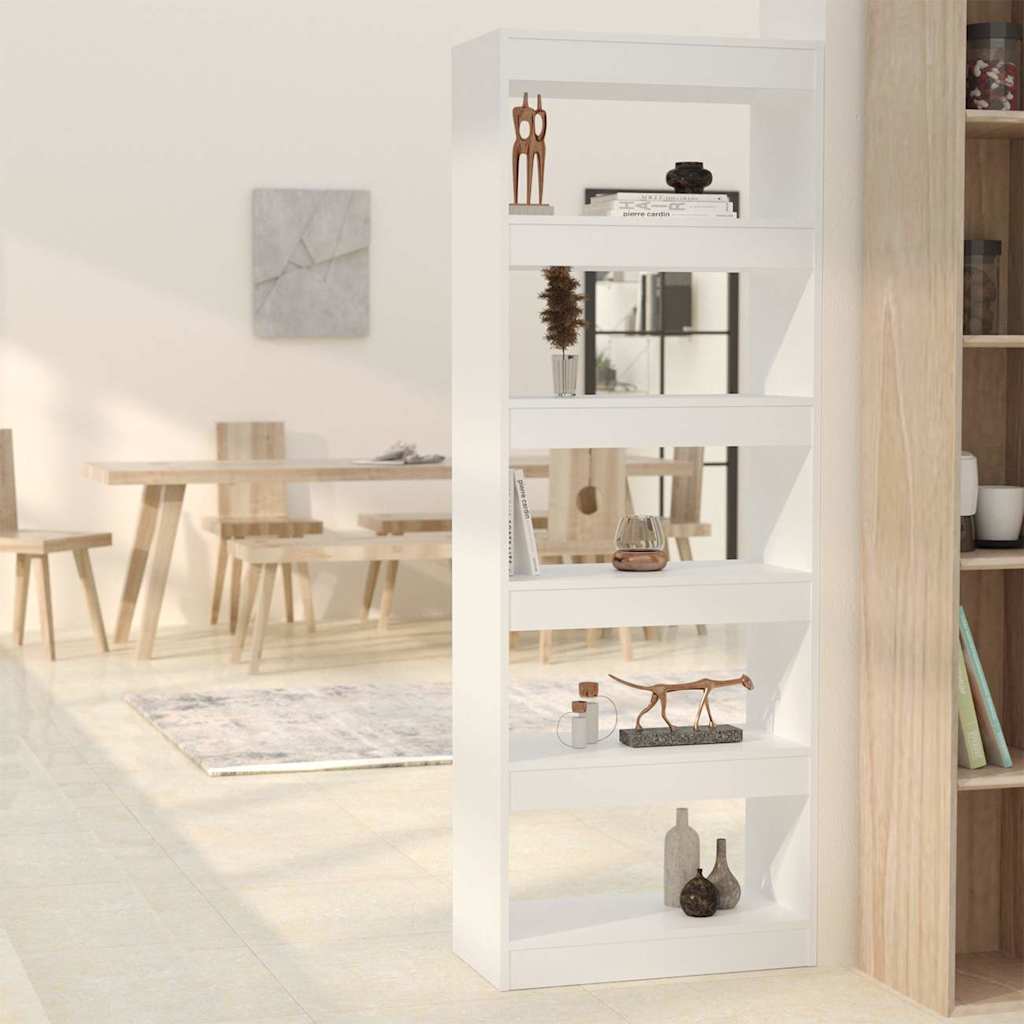 811673 vidaXL Book Cabinet/Room Divider White 60x30x166 cm Engineered Wood