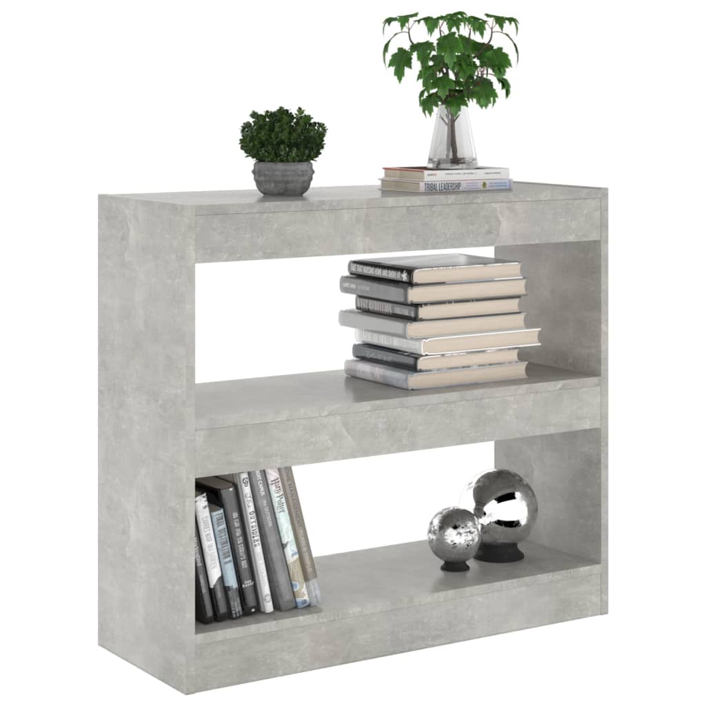 vidaXL Book Cabinet/Room Divider Concrete Grey 80x30x72 cm