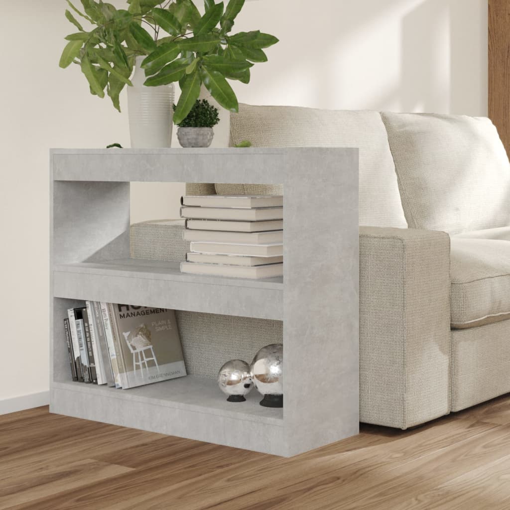 vidaXL Book Cabinet/Room Divider Concrete Grey 80x30x72 cm