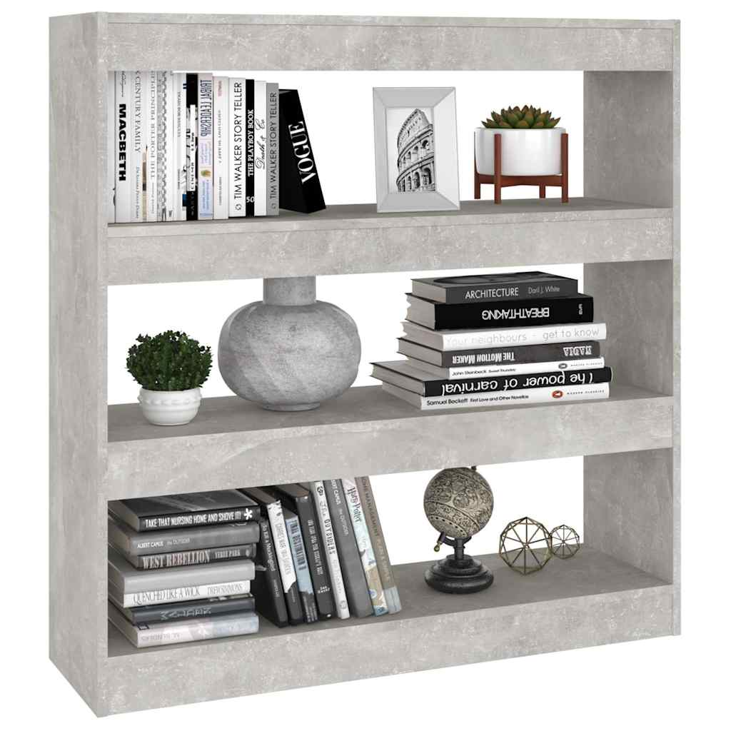 Book Cabinet/Room Divider Concrete Grey 100x30x103 cm