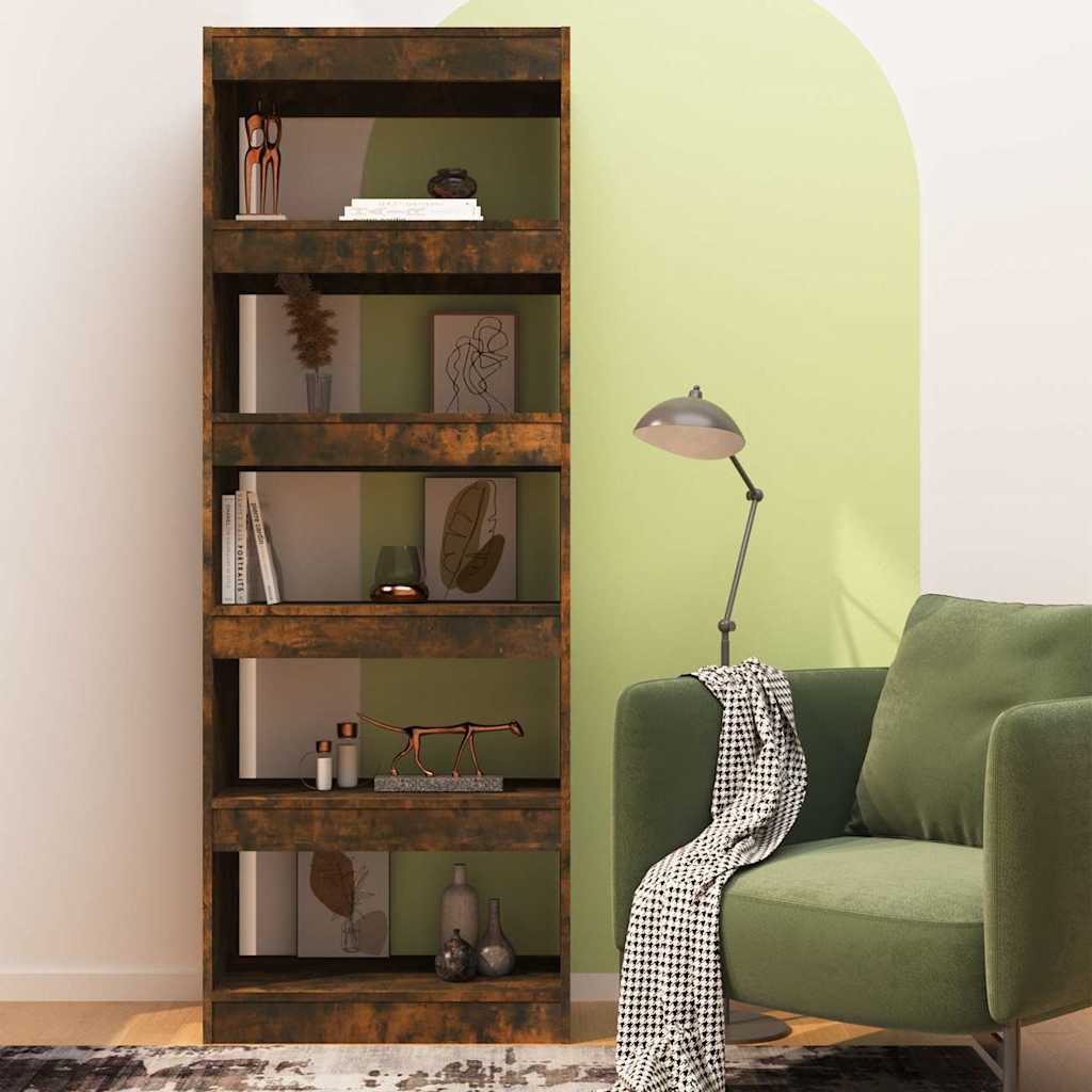 Book Cabinet/Room Divider Smoked Oak 60x30x166 cm