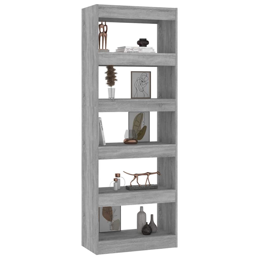 Book Cabinet/Room Divider Grey Sonoma 60x30x166 cm