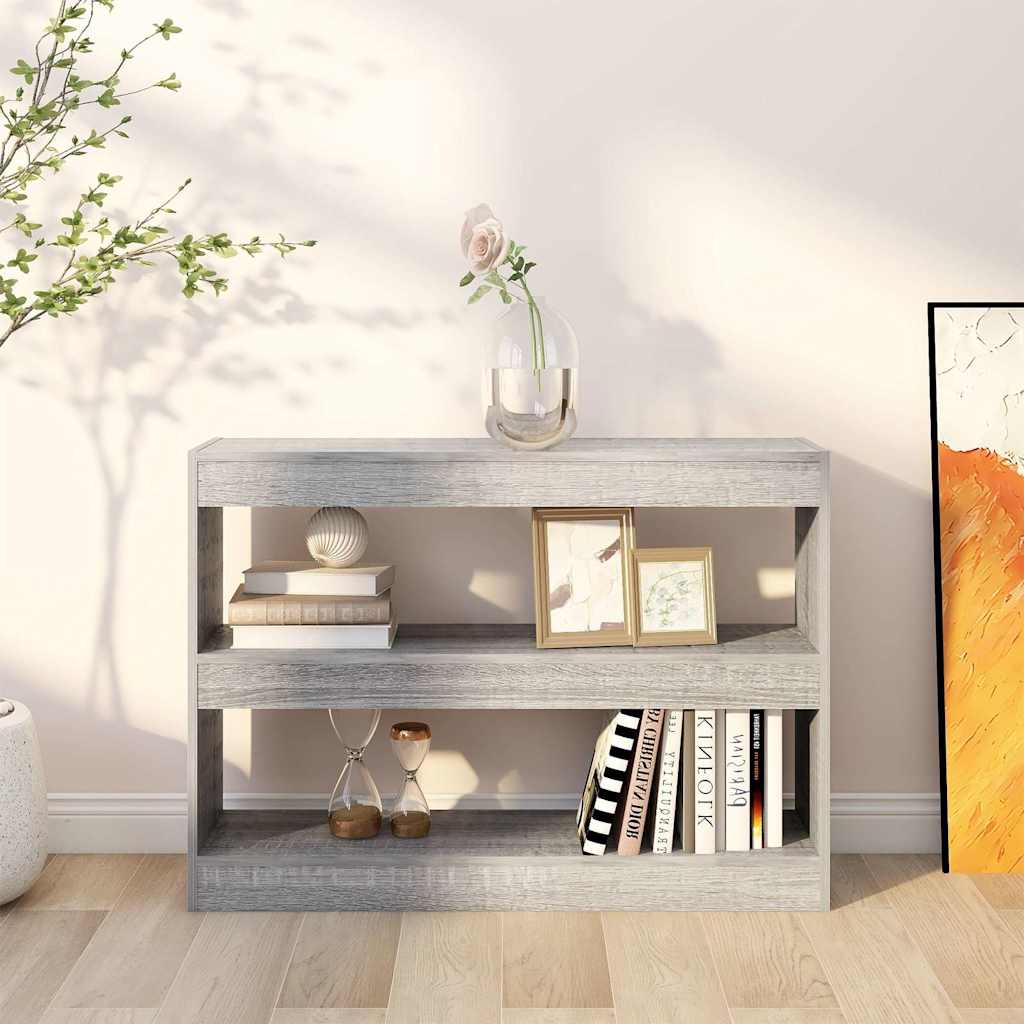 Book Cabinet/Room Divider Grey Sonoma 100x30x72 cm