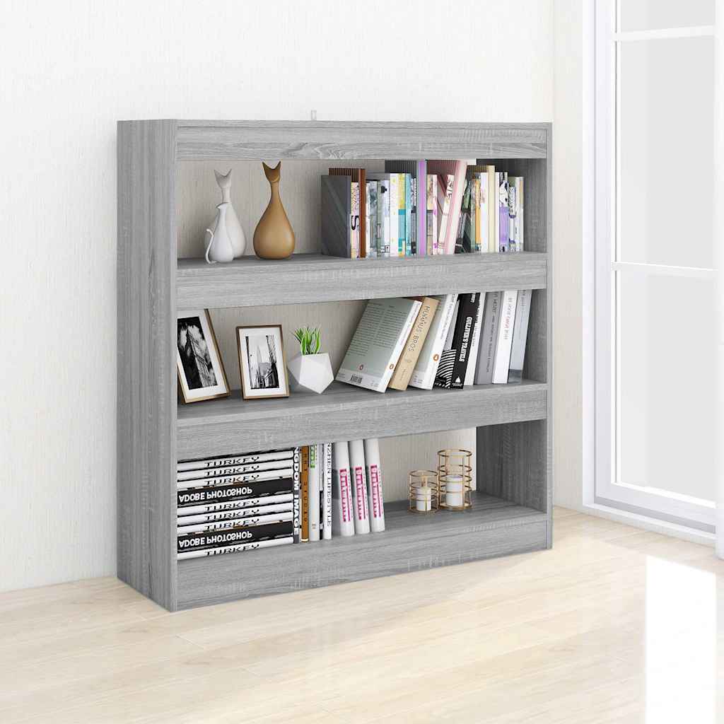 Book Cabinet/Room Divider Grey Sonoma 100x30x103 cm
