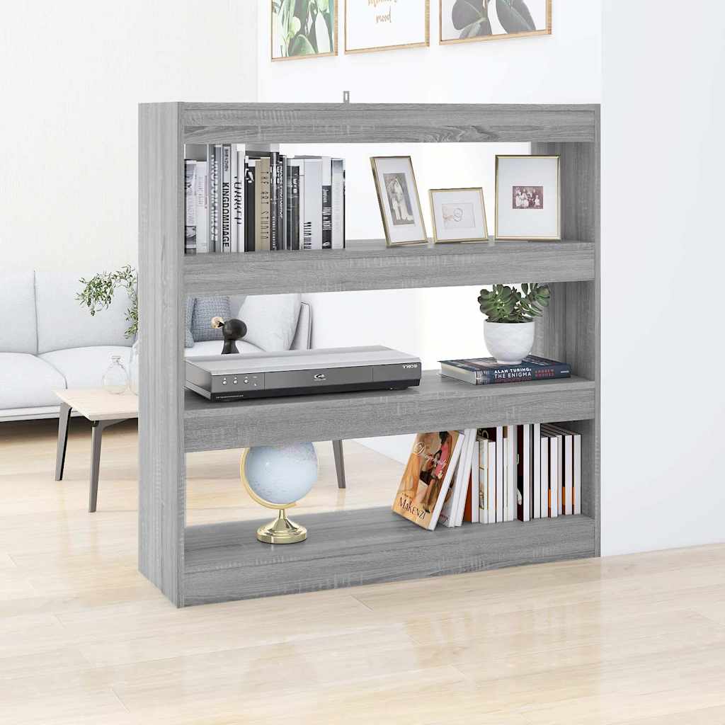 Book Cabinet/Room Divider Grey Sonoma 100x30x103 cm
