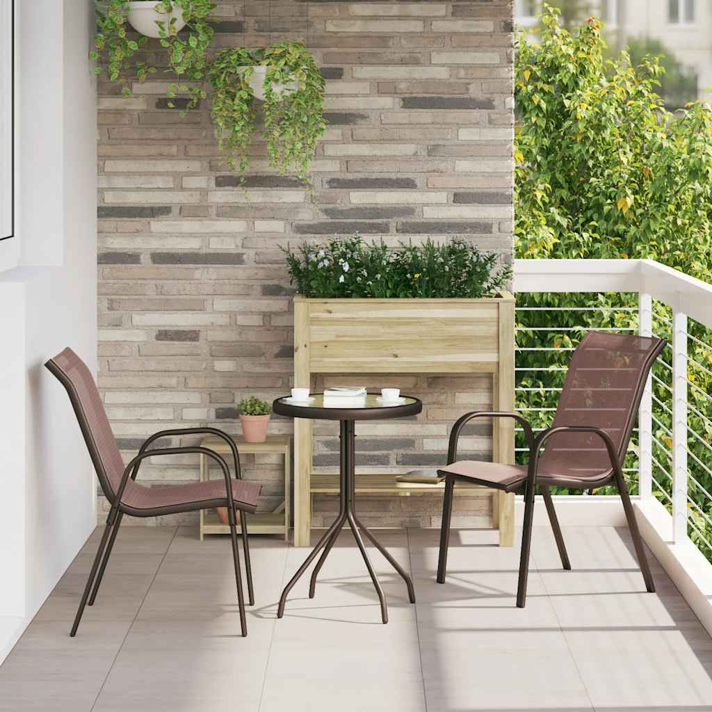 Stackable Garden Chair | Set of 2 | Brown