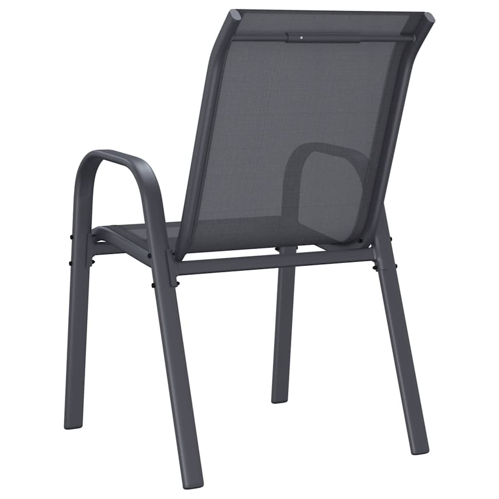 Stackable Garden Chair | Set of 4 | Grey | Powder-coated steel