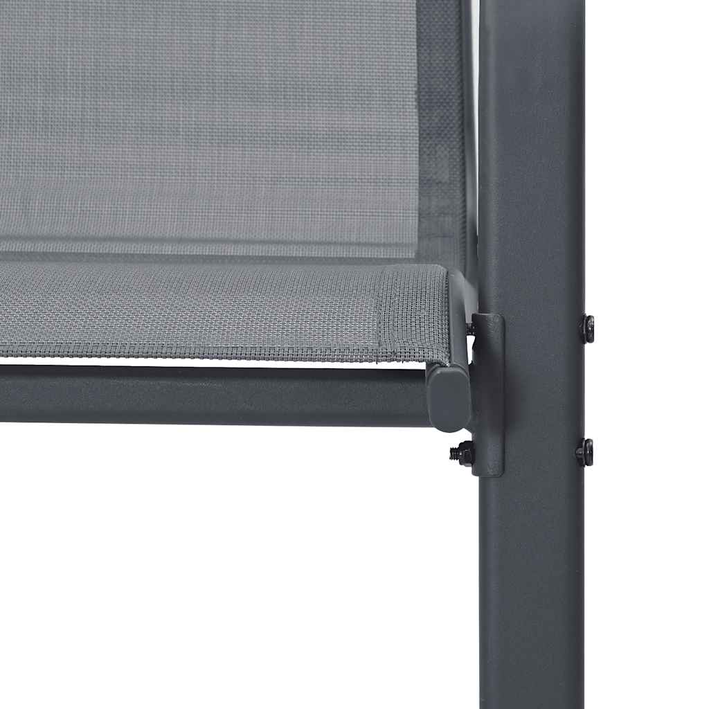 Stackable Garden Chair | Set of 4 | Grey | Powder-coated steel