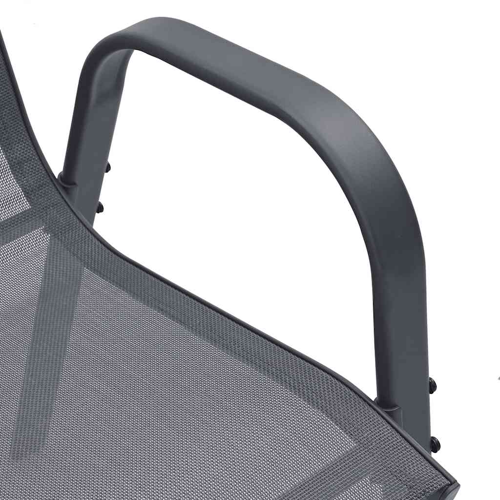 Stackable Garden Chair | Set of 4 | Grey | Powder-coated steel