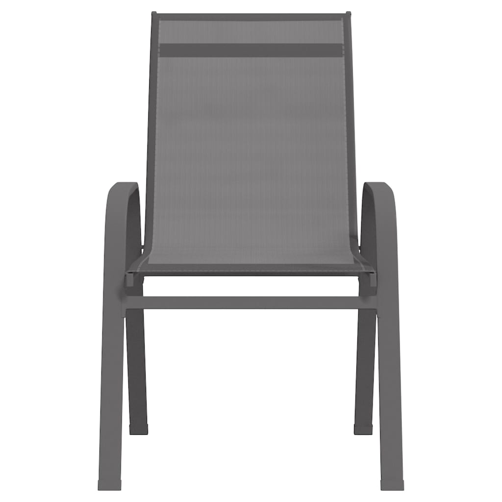 vidaXL Stackable Garden Chairs 6 pcs Grey Textilene Fabric