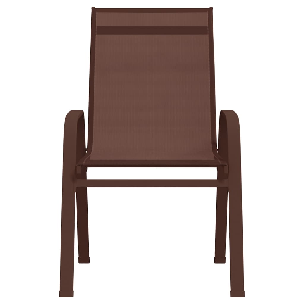 vidaXL Stackable Garden Chairs 6 pcs Brown Textilene Fabric
