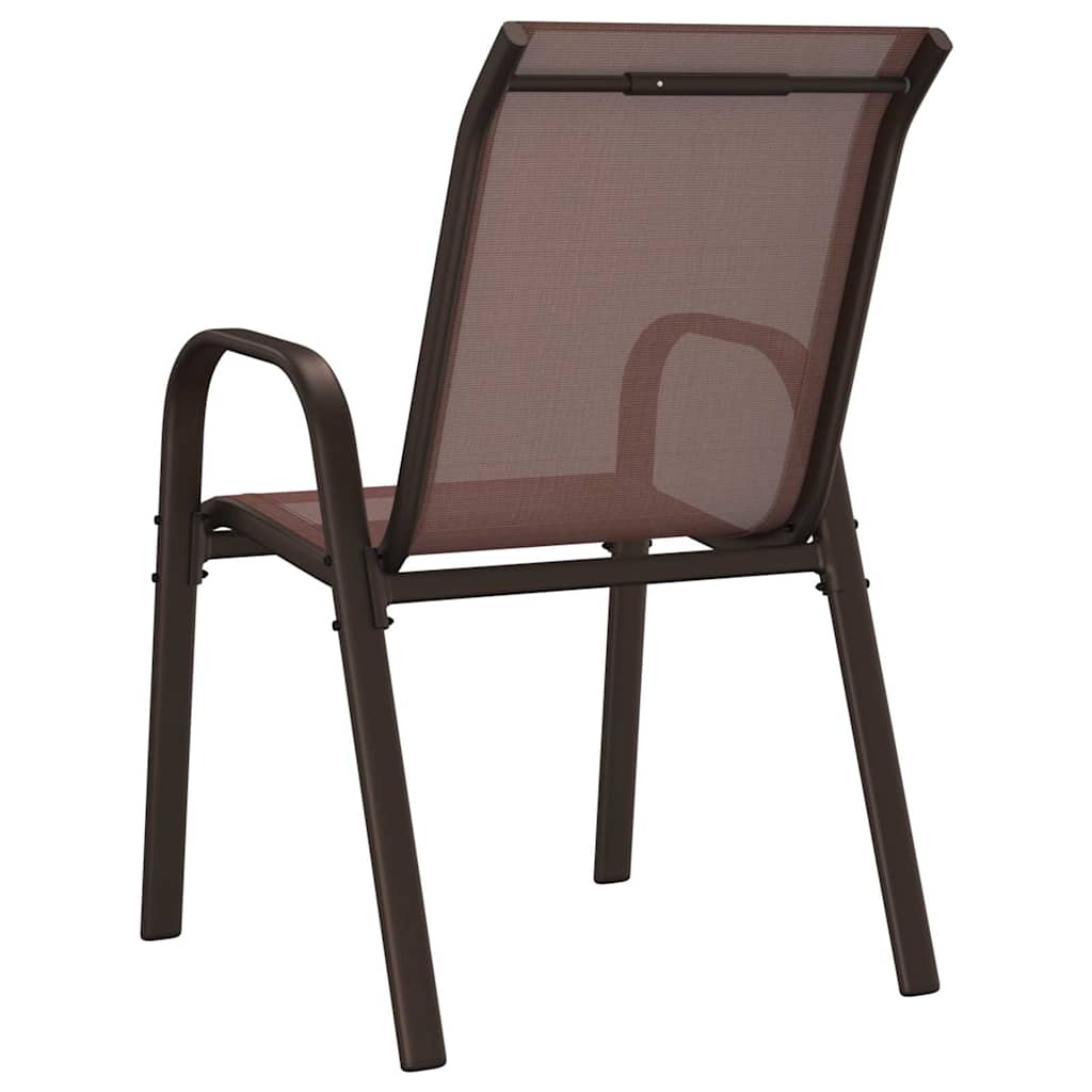 vidaXL Stackable Garden Chairs 6 pcs Brown Textilene Fabric