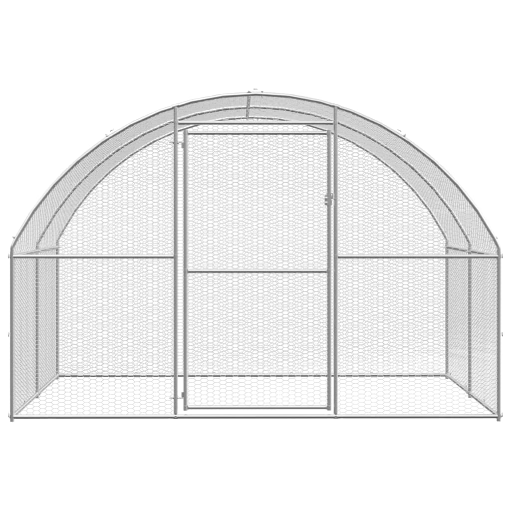 vidaXL Outdoor Chicken Coop 3x8x2 m Galvanised Steel