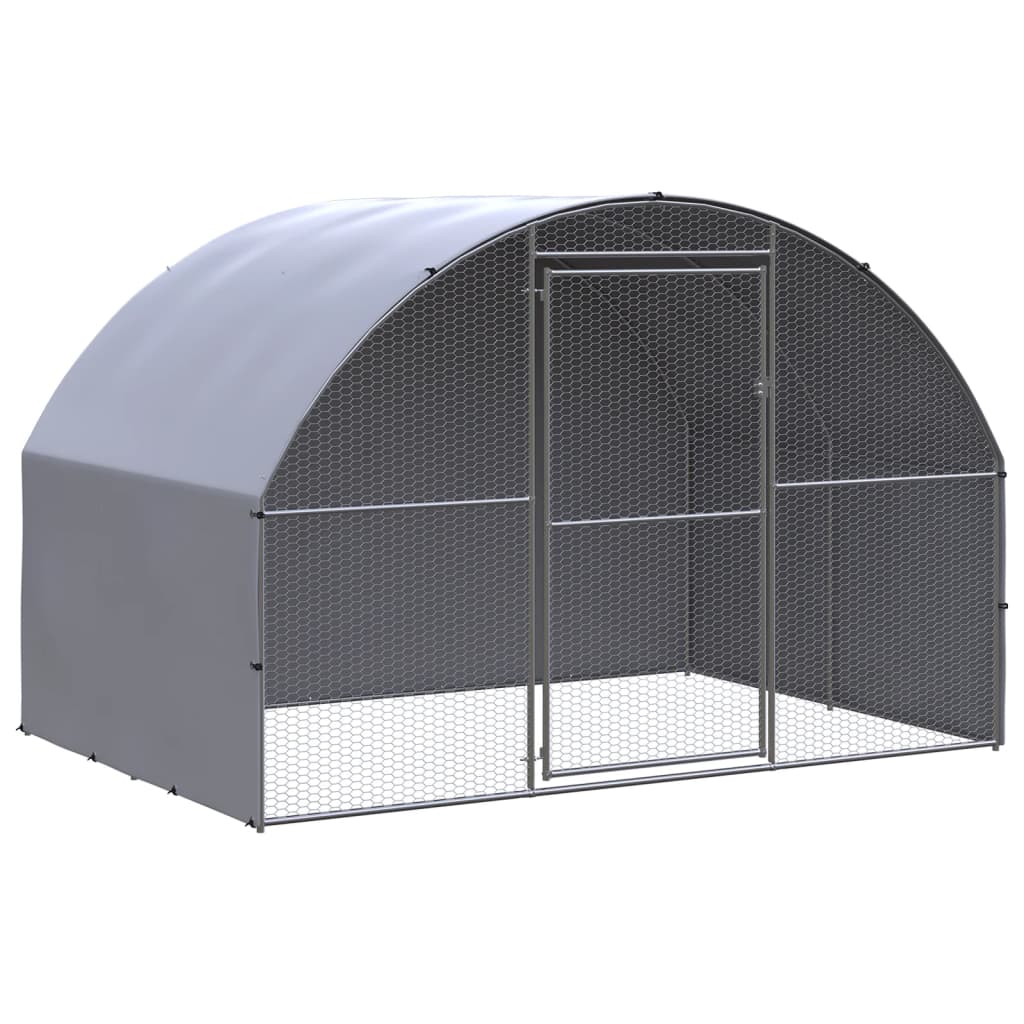 Chicken Coop | Silver and grey | Galvanised steel, Polyethylene | Large