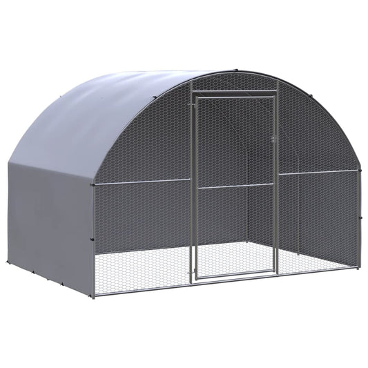 Chicken Coop | Silver and grey | Galvanised steel, Polyethylene | Large