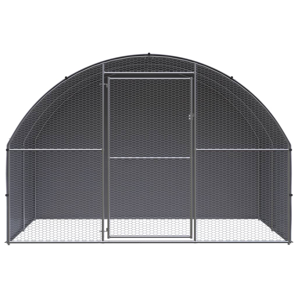 Chicken Coop | Silver and grey | Galvanised steel, Polyethylene | Large