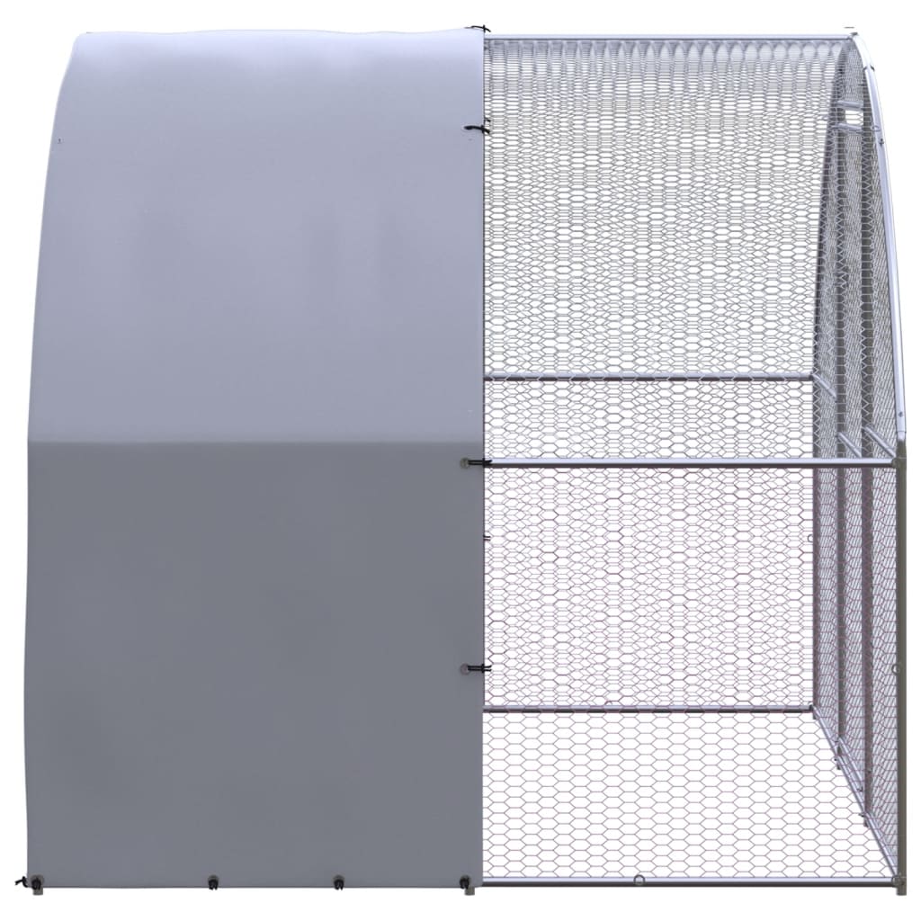 Chicken Coop | Silver and grey | Galvanised steel, Polyethylene | Large