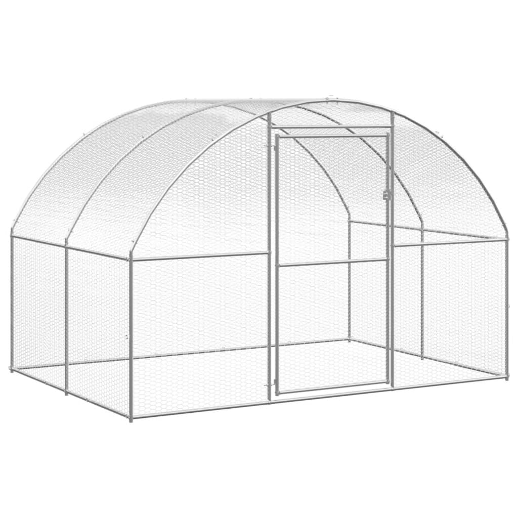 Chicken Coop | Silver and grey | Galvanised steel, Polyethylene | Large