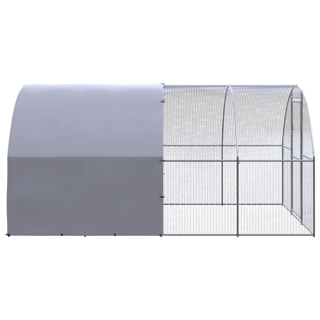 vidaXL Outdoor Chicken Coop 3x4x2 m Galvanised Steel