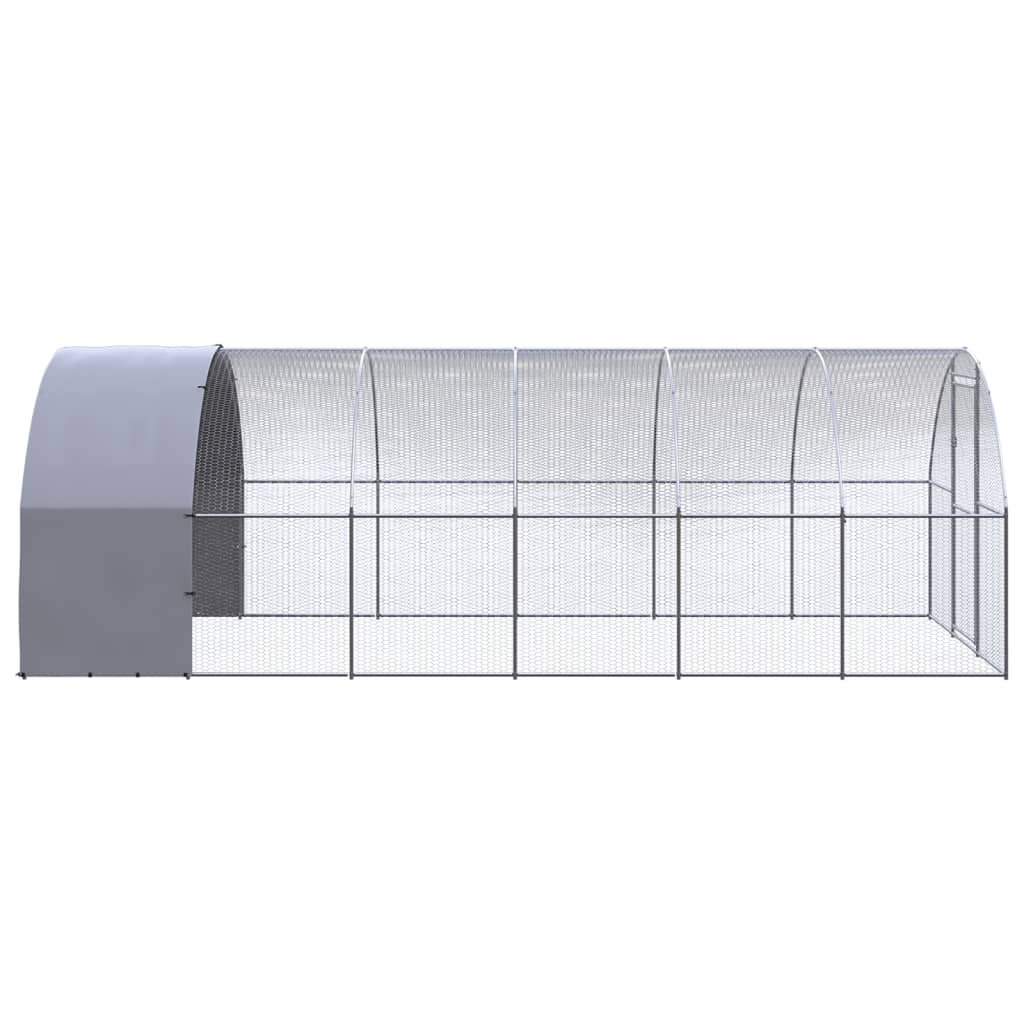 vidaXL Outdoor Chicken Coop 3x6x2 m Galvanised Steel