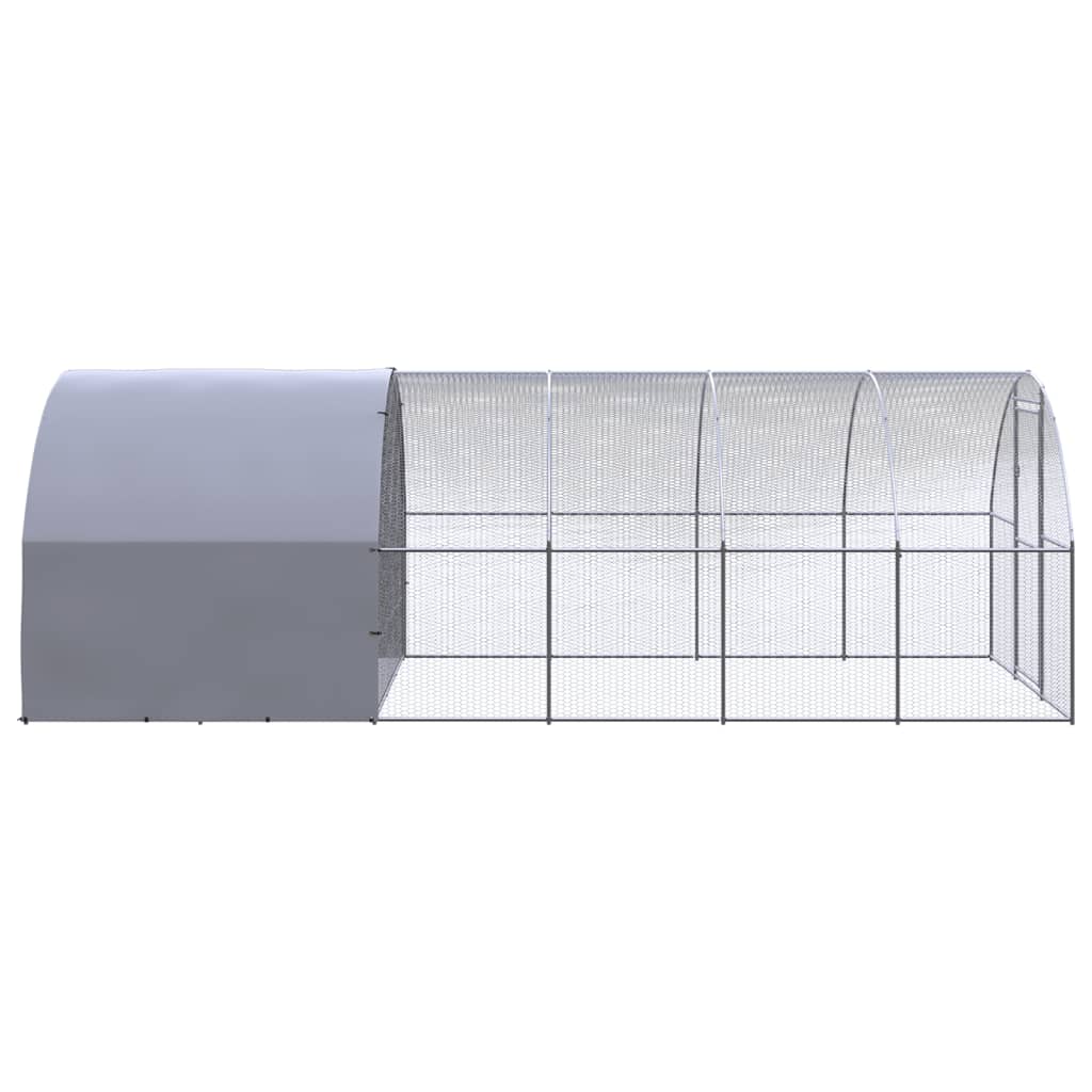 vidaXL Outdoor Chicken Coop 3x6x2 m Galvanised Steel