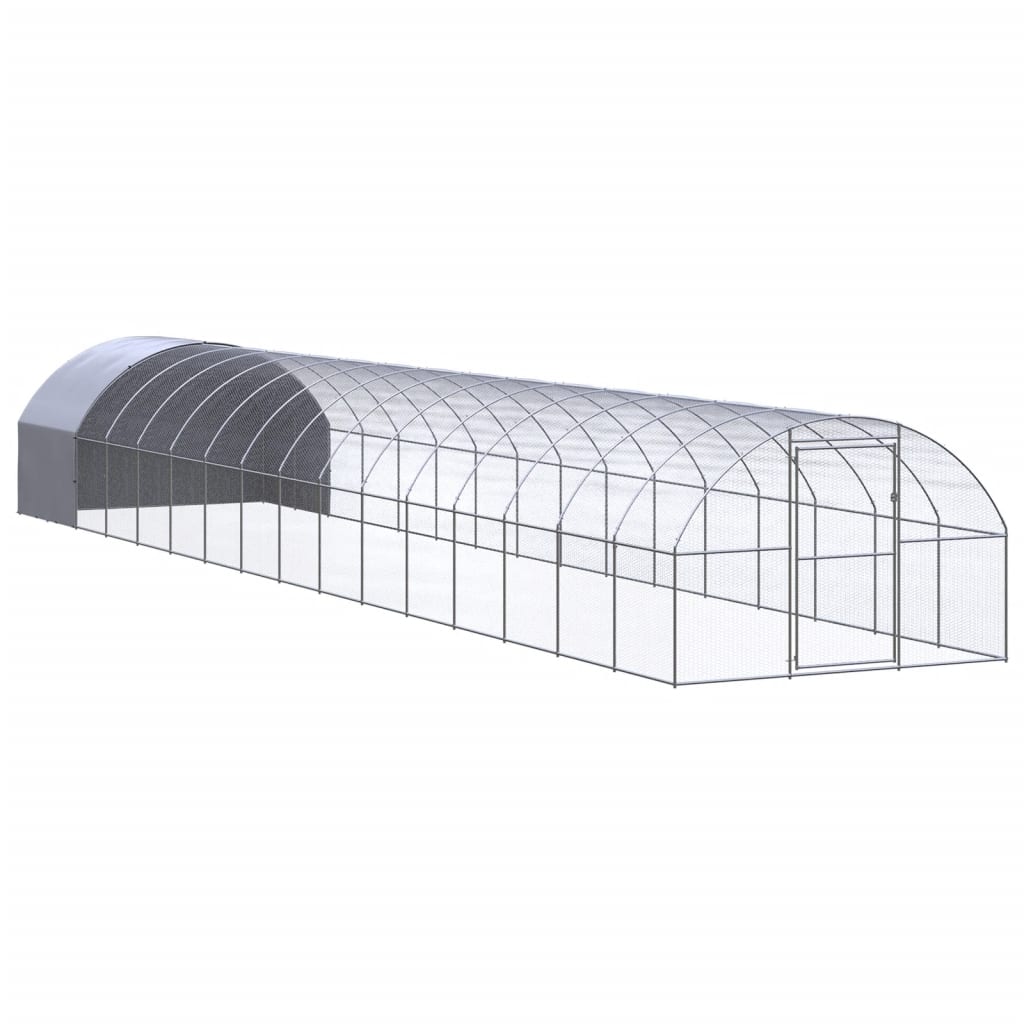 vidaXL Outdoor Chicken Coop 3x16x2 m Galvanised Steel