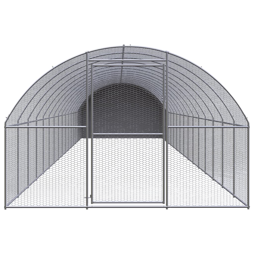 vidaXL Outdoor Chicken Coop 3x16x2 m Galvanised Steel