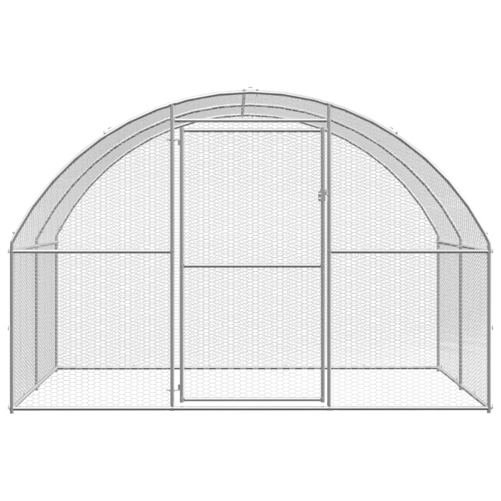 vidaXL Outdoor Chicken Coop 3x16x2 m Galvanised Steel