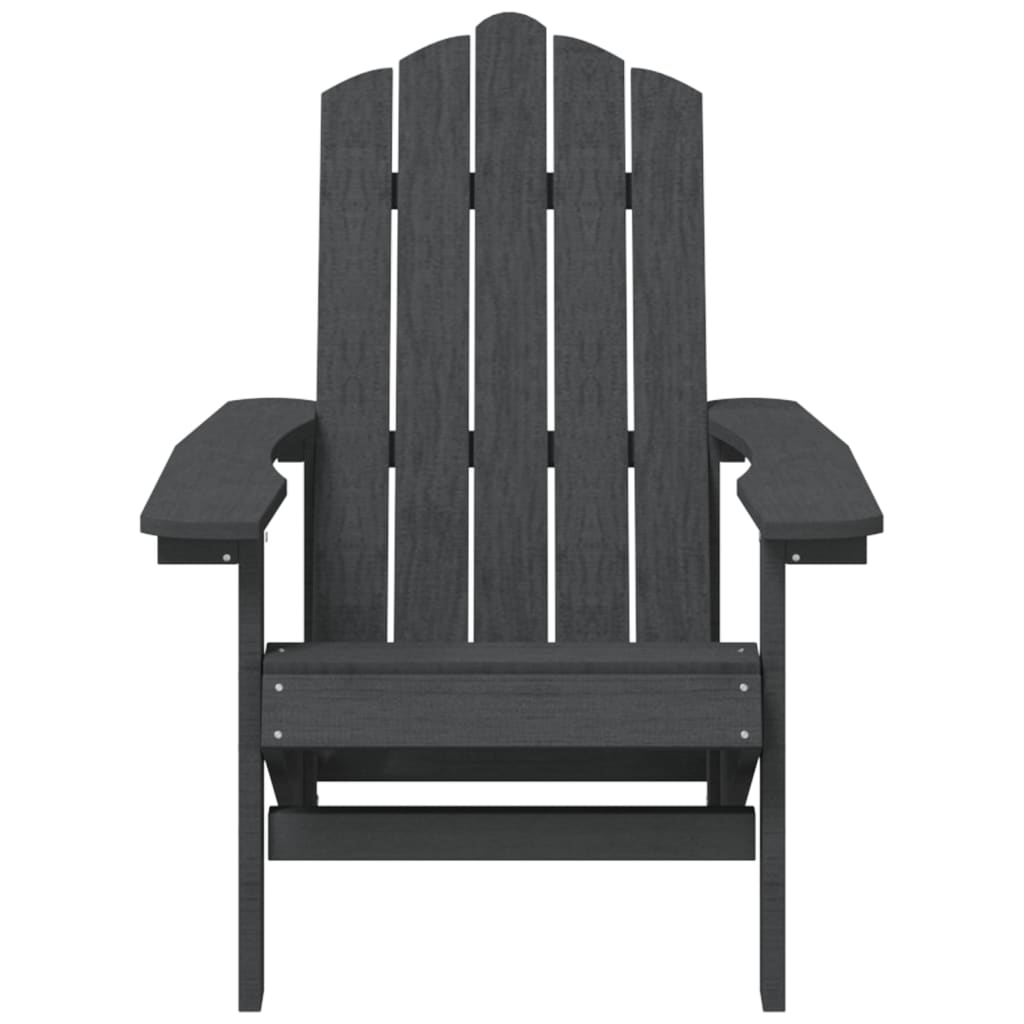 vidaXL Garden Adirondack Chair with Table HDPE Anthracite