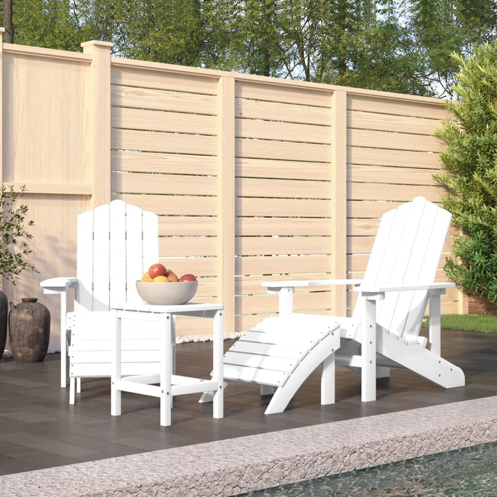 Garden Chair | White | HDPE | Standard | Detachable | Adirondack Chair