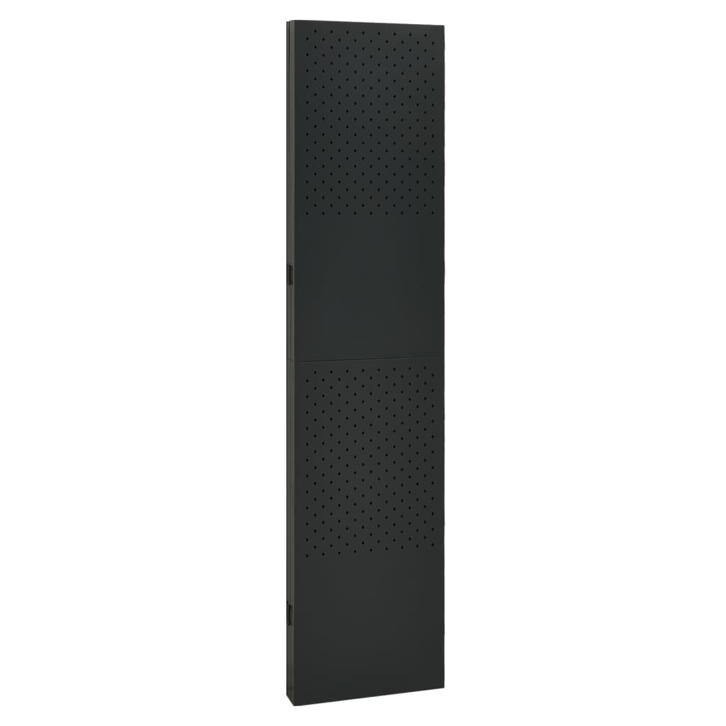 4-Panel Room Dividers 2 pcs Black 160x180 cm Steel