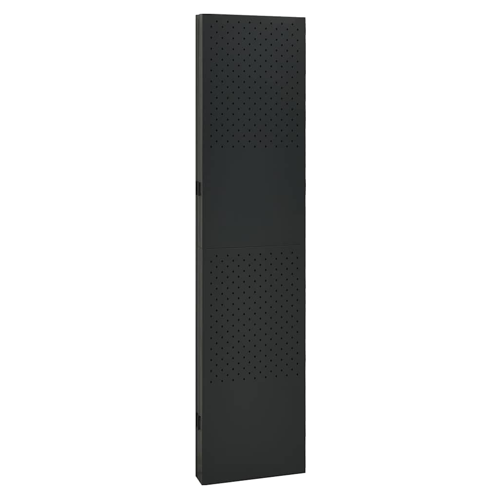 5-Panel Room Dividers 2 pcs Black 200x180 cm Steel