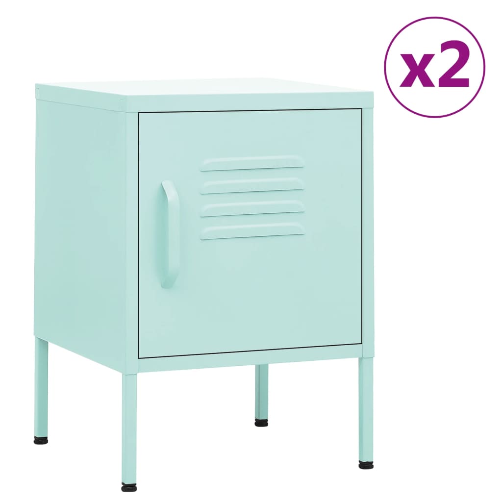 Nightstands 2 pcs Mint 35x35x51 cm Steel