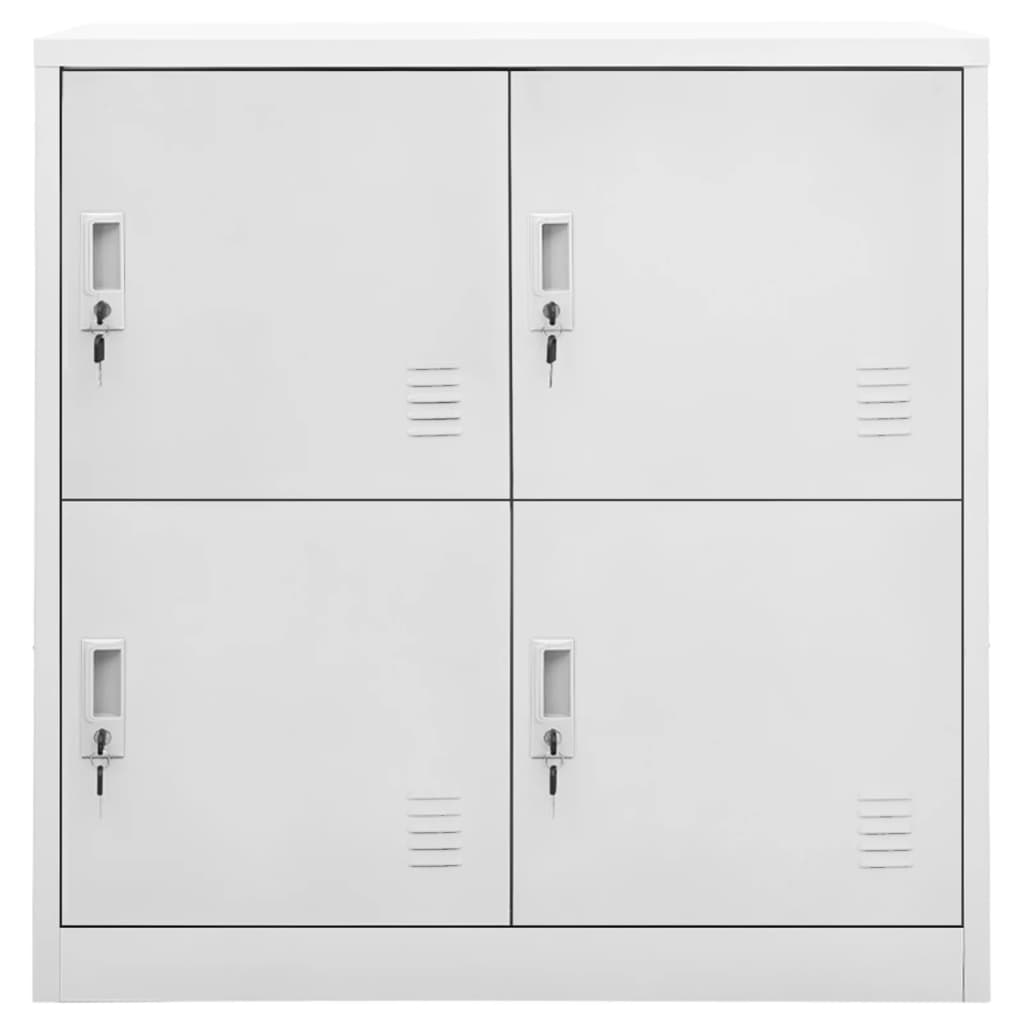 Locker Cabinet | Set of 2 | Light grey | Steel | 92.5 cm tall, compact