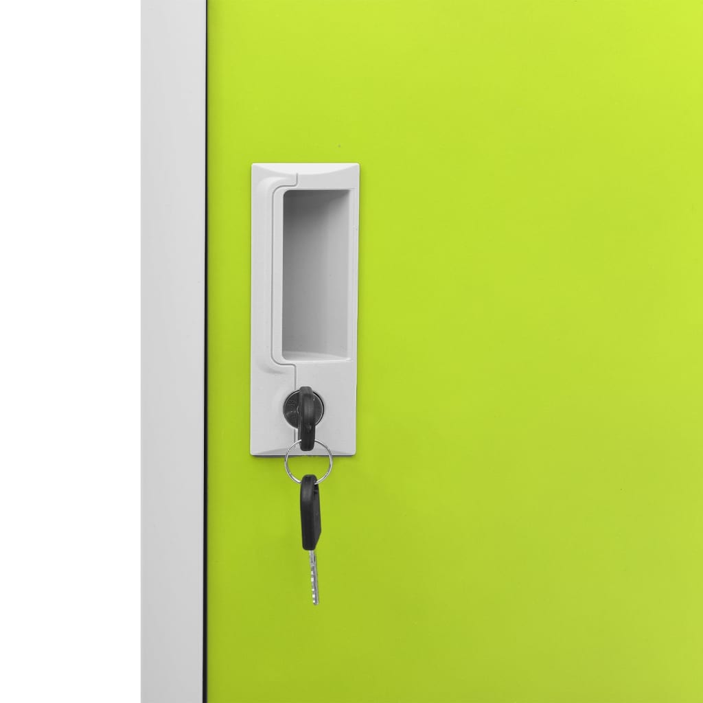 Locker Cabinets 2 pcs Light Grey and Green 90x45x92.5 cm Steel